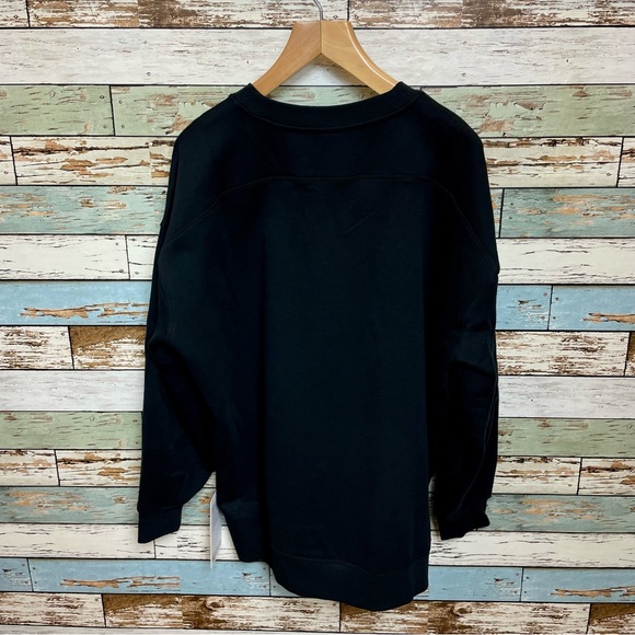 NWT Lululemon Perfectly Oversized Crew Fleece Sweatshirt Size 10 Black Sold Out - Picture 6 of 9